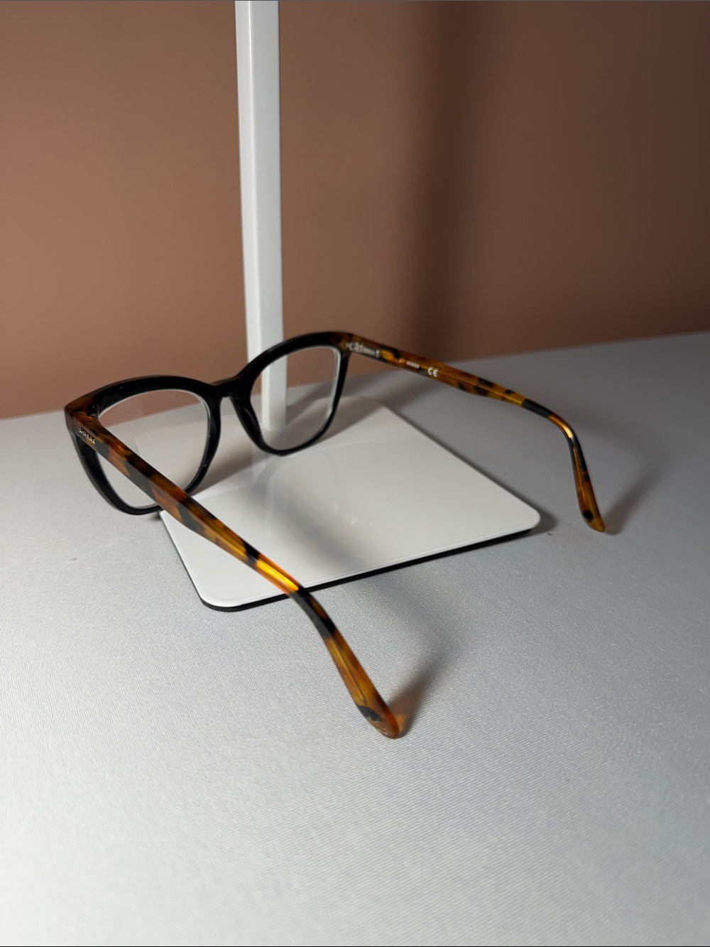 Guess Black Front Glasses with Tortoiseshell Brown Arms - Picture 3 of 3